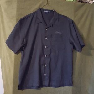 New black polyester/Rayon shirt advertising Schram